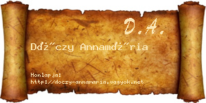 Dóczy Annamária névjegykártya